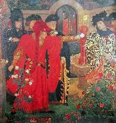 Henry Arthur Payne Plucking the Red and White Roses in the Old Temple Gardens oil on canvas